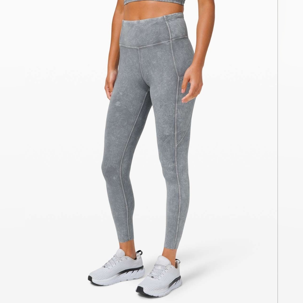 Lululemon Fast and Free 25" *Ice Dye In Ice Wash Asphalt Grey 2 - Picture 8 of 16